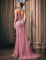 E572  Pink Pearl Beaded Gown