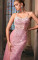 E572  Pink Pearl Beaded Gown