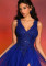 E387 Royal Blue Open Back Gown