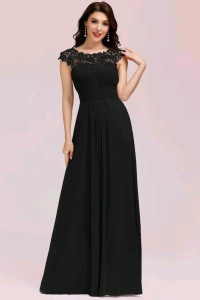 E088 Black Formal Dress with Lace