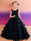 G052 Black Bow Frilled Girls Gown