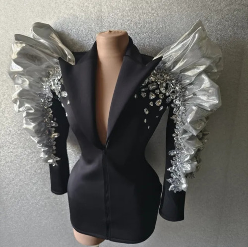 SW030 Black and Silver Stage Jacket