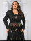 P157 Omari Black Panel Evening Gown