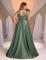 P214  Green Rose Satin Gown