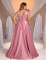 P213  Pink Rose Satin Gown