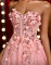 E706 Pink Floral Ballgown