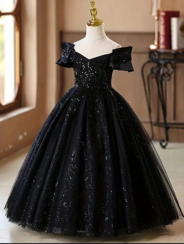 G043  Black Girls Ballgown