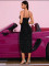 E744 Black Corset Cocktail Dress