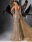 E766 Silver And Gold Full Beaded Gown