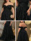 P259  Black Ruffled Ball Gown