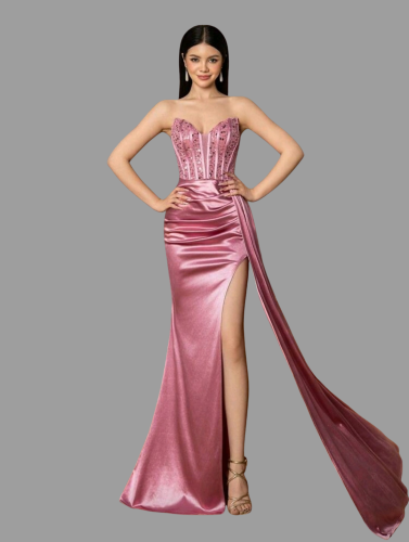 E703  Teen Pink Corset Dress