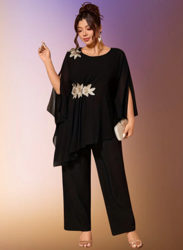 Plus Black 2-Piece Pants Set