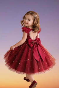 G046 Toddler Heart Red Dress