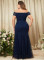 P015 Navy Blue Off Shoulder Dress